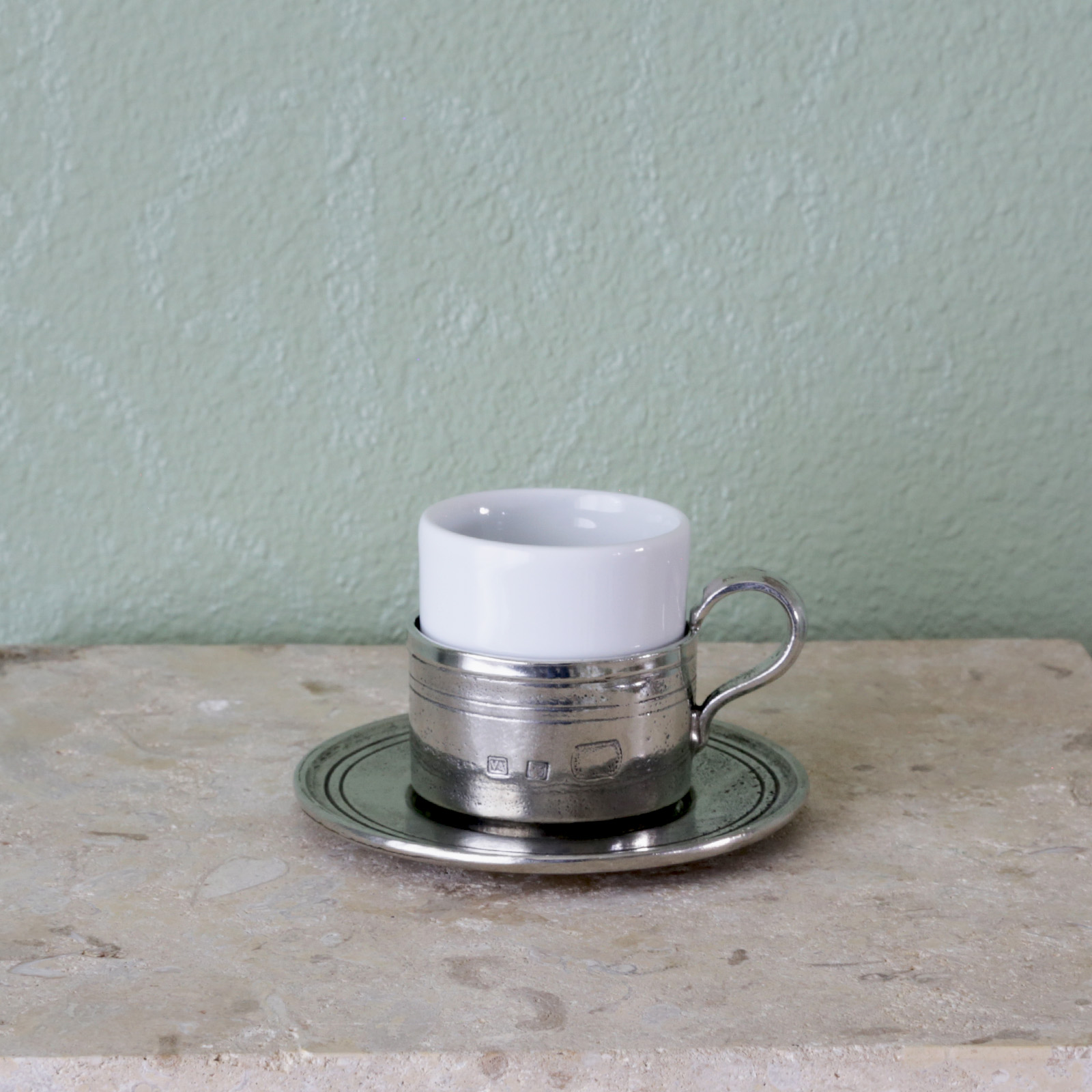 MATCH Pewter Espresso Cup with Saucer